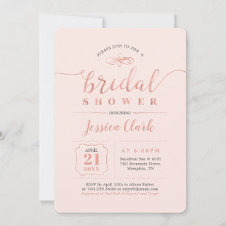 Rose Gold & Blush | Elegante Invitación de Despedi