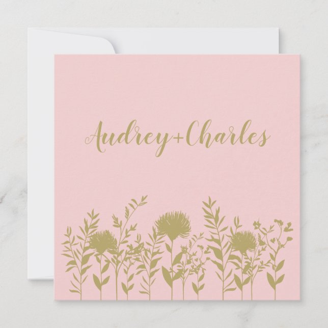 Rose Gold Elegant, Modern and Minimalist Twigs (Anverso)