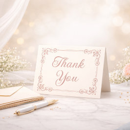 Rose Gold Estilo Filigrana Script Agradecimiento