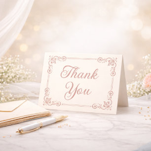 Rose Gold Estilo Filigrana Script Agradecimiento