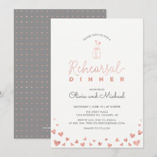 Rose Gold   Invitación a la cena de ensayo de cora