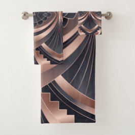 Rose Gold Navy Geometric Neo Art Deco