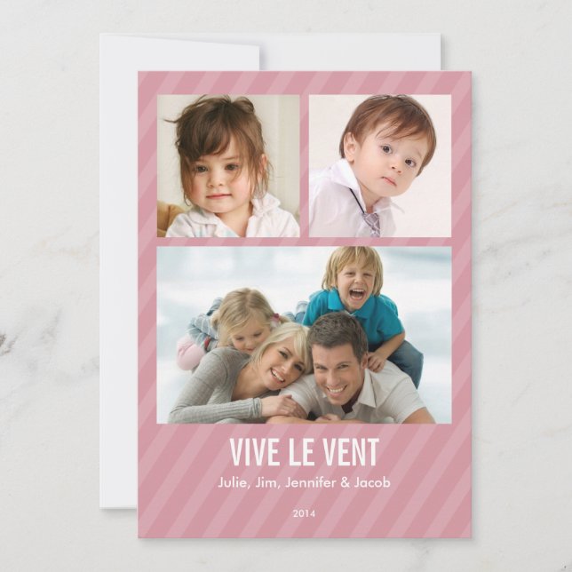 Rose Triple carte de photo de vacances (Anverso)