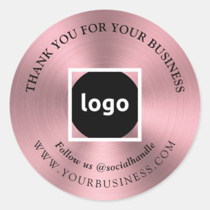 Rosegold Gracias Pegatinas de LOGO de negocios