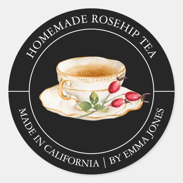 Rosehip Tea Etiqueta moderna (Anverso)