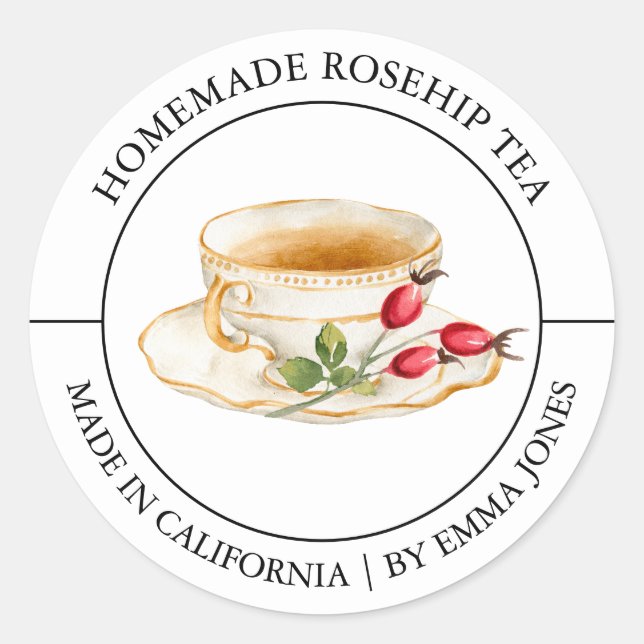Rosehip Tea Etiqueta moderna (Anverso)