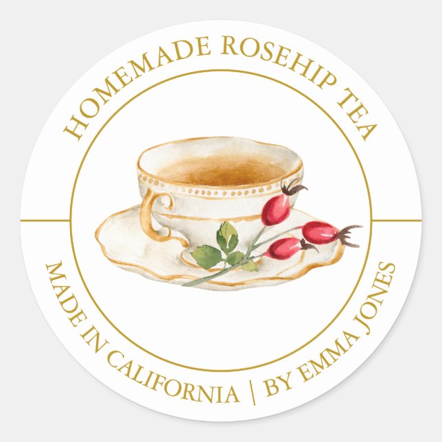 Rosehip Tea Etiqueta moderna (Anverso)