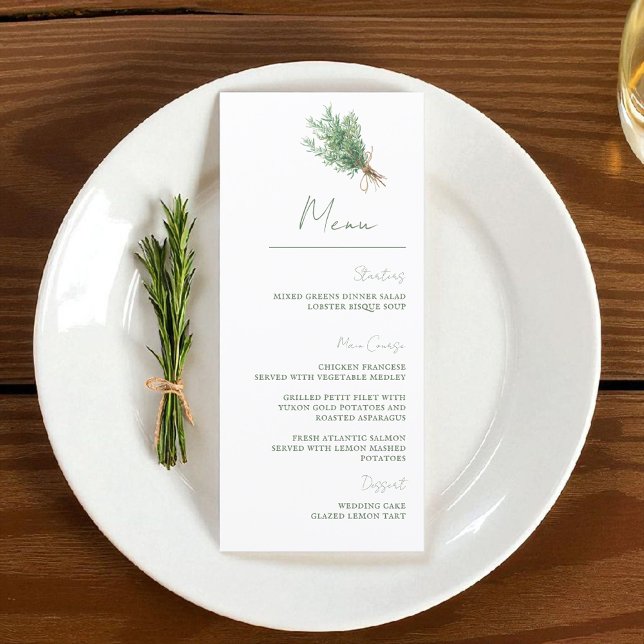 Rosemary Sage Green Rustic Menu (Subido por el creador)