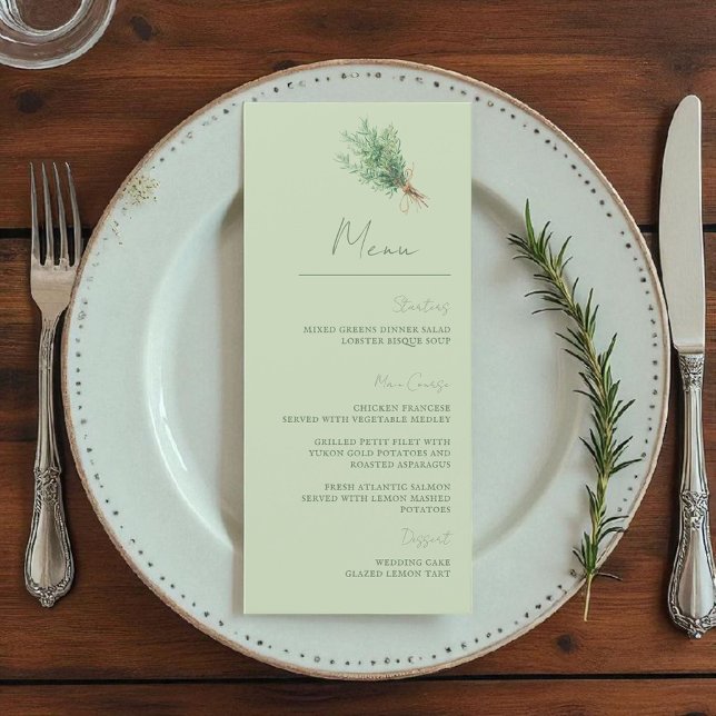 Rosemary Sage Green Rustic Menu (Subido por el creador)
