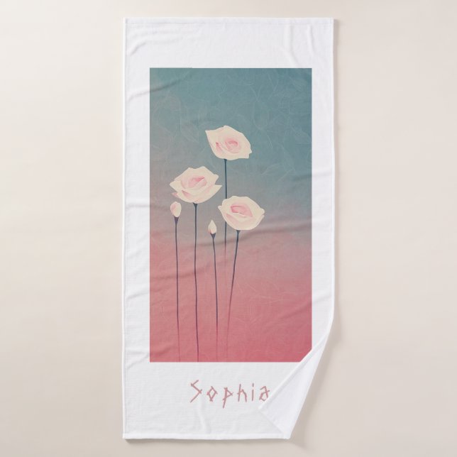 Roses, personalized (Toalla de baño)