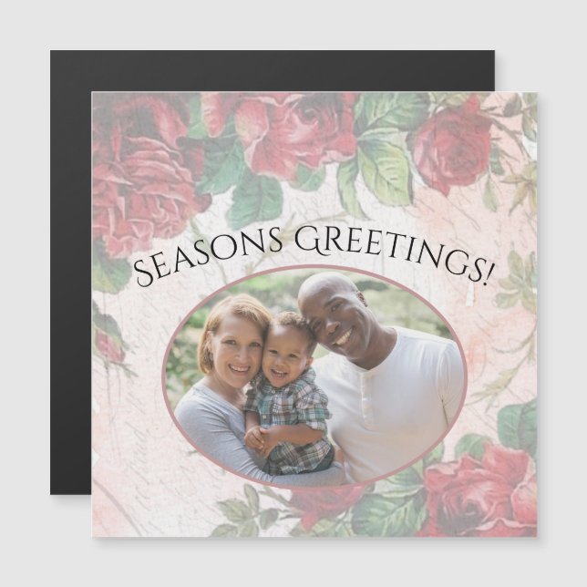 Roses rojas con problemas escribiendo en imán de p (Anverso/Reverso)