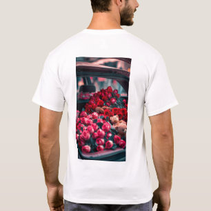 Roses rojas románticas Oso de peluche en camiseta 