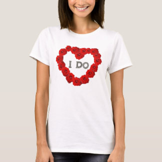Roses Rojos Corazón Que Hago Camiseta Boda Bling