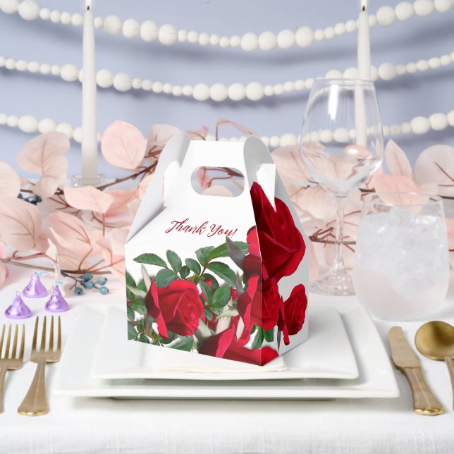 Roses Rojos Gracias Manejar Cajas Favorables (Boda)
