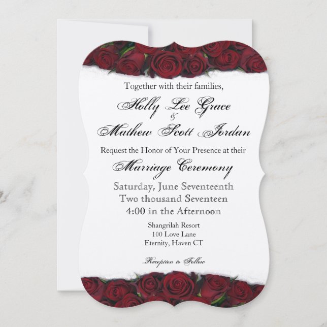 Roses rojos - Invitaciones - HAMbyWhiteGlove (Anverso)