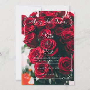 Roses Rojos Modernos Elegantes Invitación a la Nue