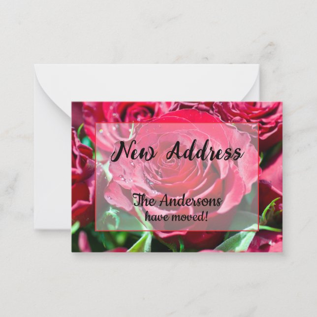 Roses rojos Nueva Invitación de direcciones (Anverso)