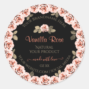 Roses rosadas florales Etiquetas de embalaje de pr