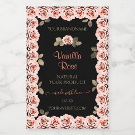 Roses rosadas florales Etiquetas de embalaje de pr