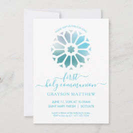 Rosette, Blue First Holy Communition Invitación