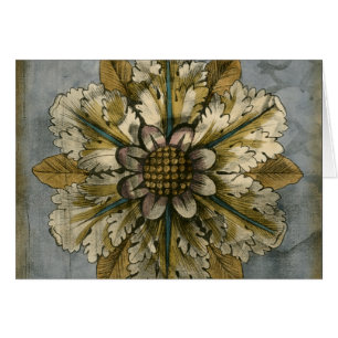Rosette de máscara decorativa sobre fondo gris