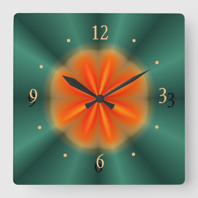 Rosette en rojo/Naranja con verde> Reloj de cocina (Anverso)