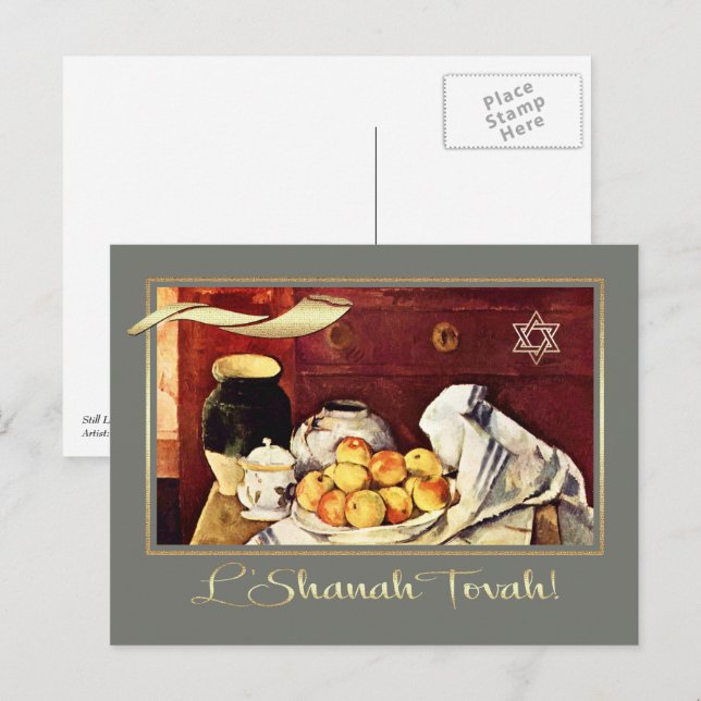 Rosh Hashaná | Tarjetas postales de arte para el A (Anverso / Reverso)
