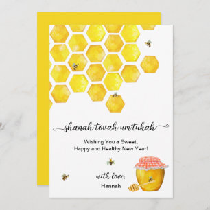 Rosh Hashanah Honey Tarjeta Judía de Año Nuevo