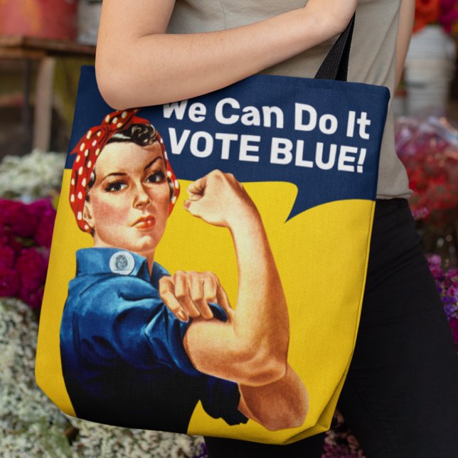 Rosie the Riveter | Azul de voto | Bolsa de Tote (Subido por el creador)