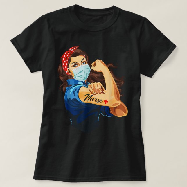 Rosie The Riveter - Camiseta de la enfermera (Diseño del anverso)