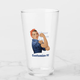 Rosie the Riveter Glass