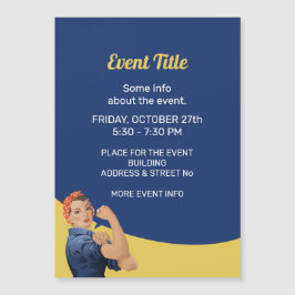 Rosie the Riveter Magnetic Invitación