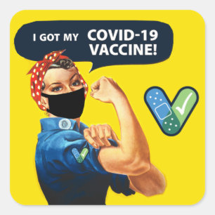 Rosie the Riveter obtuvo mis Pegatinas de la vacun