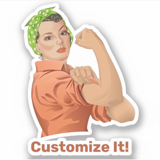 Rosie the Riveter Pegatina (Anverso)