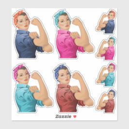 Rosie the Riveter Pegatina Set