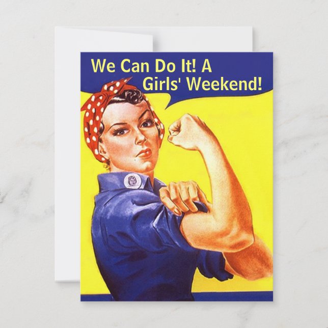 Rosie The Riveter Podemos CHICAS la INVITACIÓN DE  (Anverso)