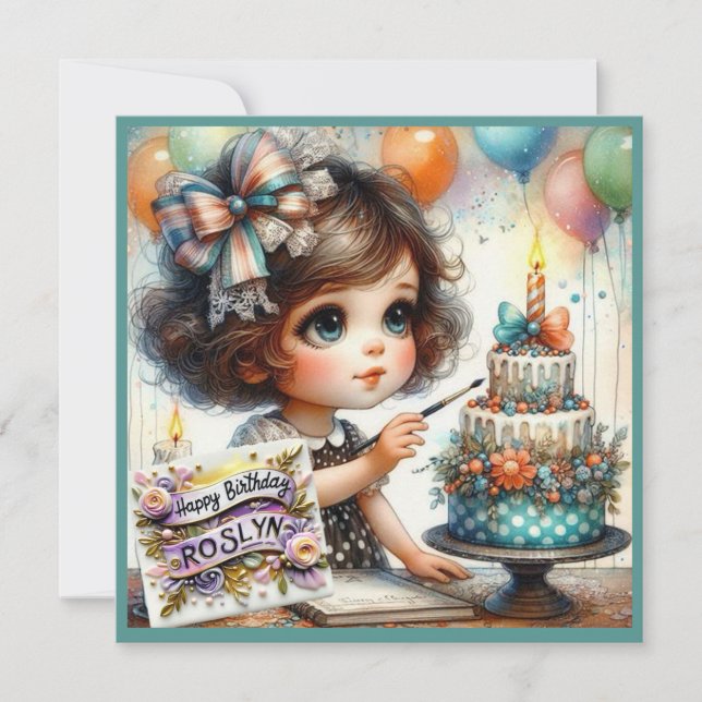 ROSLYN ~ Cumpleaños feliz ~ Decoración de pasteles (Anverso)