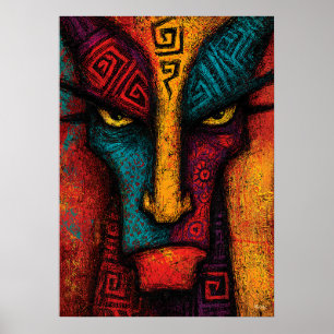 Rostro de Arquetipo Primal Arte Abstracto – Expres