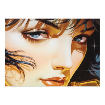Rostro de un arte de un pincel de Chica dorado