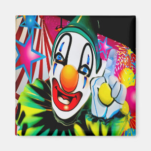Rostro de un imán de payaso