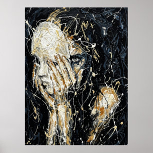 Rostro fantasmal etéreo Arte abstracto que gotea N