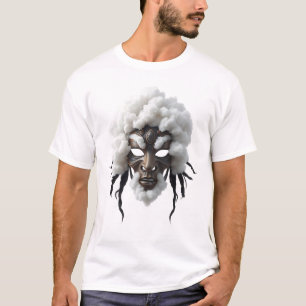Rostro tribal en nubes - inspiradora camiseta de a
