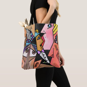 Rostros de estados de ánimo para la bolsa Cubism P
