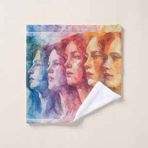 Rostros de las mujeres - Pintura de acuarela