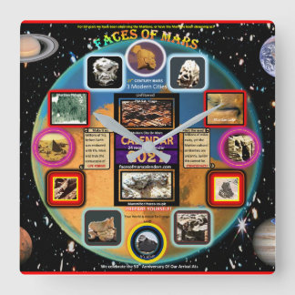 Rostros del reloj de pared acrílico de marte