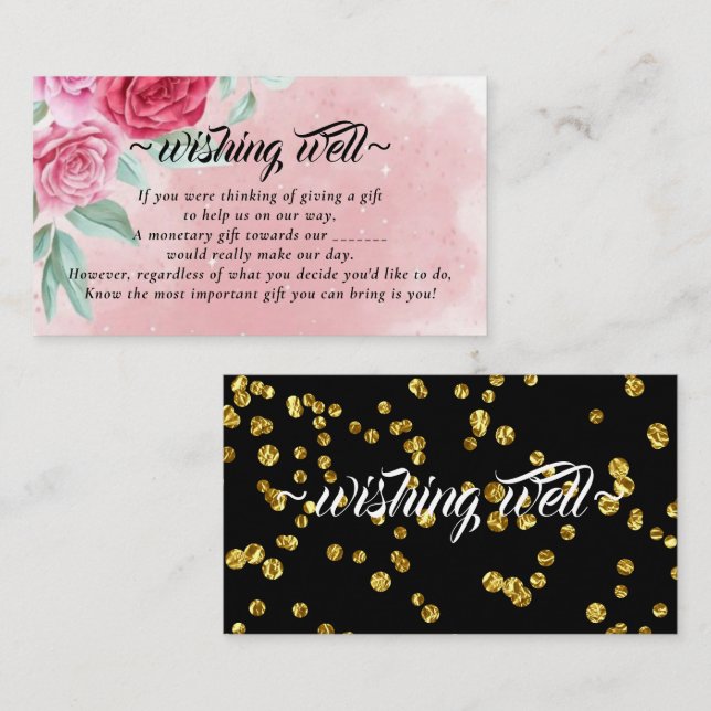Rosy Rubor Wike Well para la tarjeta de Boda (Anverso / Reverso)