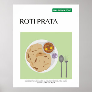 Roti Prata, Malasia: arte de pared de comida para 
