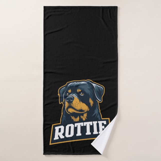 Rottie – Starkes Rottweiler Portrait (Toalla de baño)