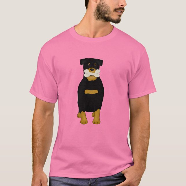 Rottweiler con una camiseta de hueso (Anverso)
