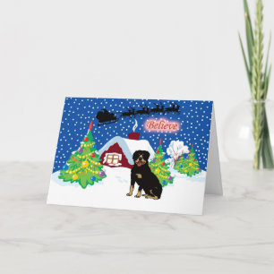 Rottweiler cree en el navidad de Santa